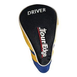 Tour Edge Jr Golf Driver Head Cover Blue and Yellow‎ Embroidered VGUC